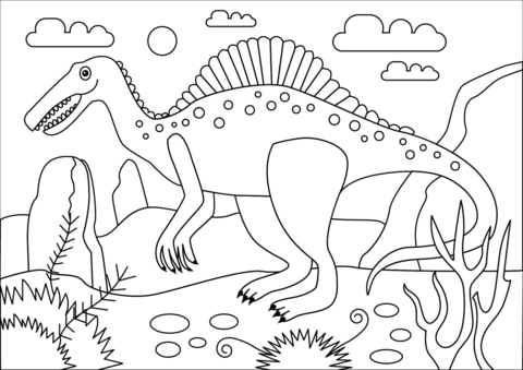 Spinosaurus Dinosaur Coloring Page